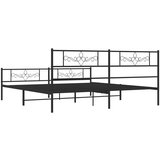 vidaXL Metalni okvir kreveta uzglavlje i podnožje crni 193x203 cm | shoptok.hr