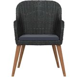  5-dijelni vrtni blagovaonski set s jastucima crni | shoptok.hr