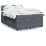 vidaXL Box spring posteljni z vzmetnico temno siv 140x190 cm žamet, (21321380) | Shoptok.si