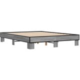 vidaXL Posteljni okvir siva sonoma 150x200 cm inž. les in kovina | Shoptok.si