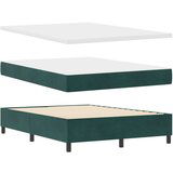 vidaXL Box Spring Postelja z Vzmetnico Temno Zeleno 140x200 cm Žamet, (22051011) | Shoptok.si