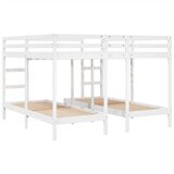  Trostruki krevet na kat bijeli 200x200/80x200 cm od borovine | shoptok.hr