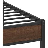 Metalni Kovinski posteljni okvir brez vzmetnice rjavi hrast 180x200 cm, (21829369) | Shoptok.si