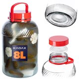 KADAX steklen kozarec 8L z navojnim pokrovčkom in ročajem za vlaganje zelja in kumar, (5000355151) | Shoptok.si