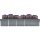 vidaXL Povišena vrtna gredica od pocinčanog čelika 400x80x45 cm siva | shoptok.hr