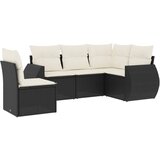  The Living Store Vrtna sedežna garnitura 5-delna z blazinami črn poli ratan - Vrtna Sedežna Garniture, (21451700) | Shoptok.si
