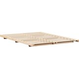  Krevetna konstrukcija Smeđa 140 x 220 cm Čvrsto borovo drvo | shoptok.hr