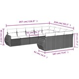  10-dijelni set vrtnih sofa s jastucima crni od poliratana | shoptok.hr