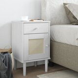  The Living Store Nočna omarica SENJA videz ratana bela 40x35x65 cm borovina - Nočna Omarica, (21454662) | Shoptok.si