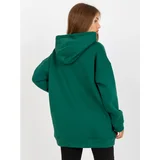 Fashion Hunters Basic dark green cotton sweatshirt