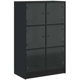  Visoka omara z vrati črna 68x37x109 cm inženirski les | Shoptok.si