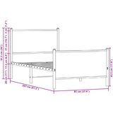  Metalni okvir kreveta bez madraca boja hrasta sonome 80x200 cm | shoptok.hr