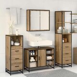 vidaXL Komplet pohištva za kopalnico s predalom 4 pcs artisan hrast | Shoptok.si
