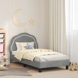  Krevet za djecu s uzglavljem Svijetlo siva 80 x 160 cm Baršun | shoptok.hr