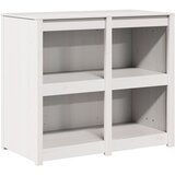 vidaXL zunanja kuhinjska omara bela 106x55x92 cm trdno pohištvo iz borovega lesa | Shoptok.si