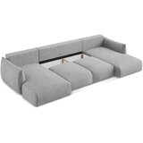 Makamii Svijetlo siva sklopiva kutna garnitura od šenila (u obliku slova "U") Leila – | shoptok.hr