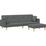 Maison Chic kavč - Sofa - Kanape dvosed z ležiščem in stolčkom za noge temno sivo blago, (21727699) Cene
