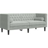 vidaXL 3-dijelni set sofa Chesterfield svjetlosivi baršunasti | shoptok.hr
