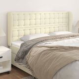 vidaXL Vzglavje z ušesi krem 203x23x118/128 cm umetno usnje | Shoptok.si