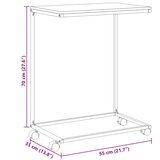  Bočni stolić s kotačima bijeli 55x35x70 cm konstruirano drvo | shoptok.hr