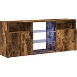 TV ormarić s LED svjetlima boja dimljenog hrasta 120x30x50 cm | Eponuda.com