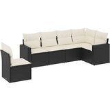 Maison Chic Seti vrtnega pohištva - Vrtna garnitura - Vrtni pohištvo set 6-delna z blazinami črna poli ratan, (21812920) | Shoptok.si