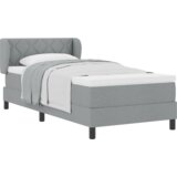 vidaXL Box Spring Postelja z Blazino Svetlo Siva 90x190 cm Tkanina | Shoptok.si