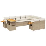 vidaXL 10-dijelni set vrtnih sofa s jastucima bež od poliratana | shoptok.hr