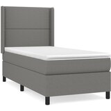vidaXL Box spring postelja z vzmetnico temno siva 80x200 cm blago, (20902294) Cene