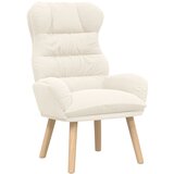 vidaXL Relaxacijski Stol Krem Curly Volneni Material | Shoptok.si