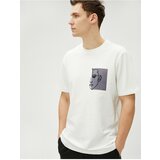 Koton Silhouette Embroidered T-Shirt Crew Neck Short Sleeve Cotton cene