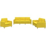  3-dijelni set sofa s jastucima svjetložuti od tkanine | shoptok.hr