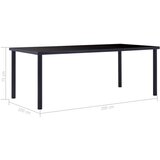  Blagovaonski stol crni 200 x 100 x 75 cm od kaljenog stakla | shoptok.hr