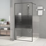 Pregrada za tuš crna 100 x 195 cm s prozirnim staklom ESG | shoptok.hr