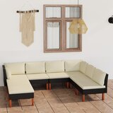 The Living Store Vrtna sedežna garnitura z blazinami 8-delna poli ratan črna - Vrtna Sedežna Garnitura, (21472762) Cene