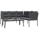  Set vrtnih sofa s jastucima crni od čelika i tekstilena | Eponuda.com