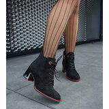 Gemre Black ankle boots with a red accent on the heel San | Shoptok.si