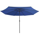 vidaXL Vrtni suncobran s metalnom šipkom 400 cm azurno plavi | shoptok.hr