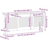  Pokrov za radijator MDF sivi 205 cm | shoptok.hr