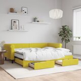 vidaXL Izvlečna dnevna postelja s predali rumena 90x200 cm žamet Cene