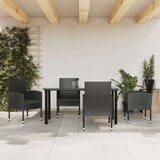  5-dijelni vrtni blagovaonski set crni od poliratana i čelika | shoptok.hr