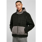 Urban Classics Plus Size Sherpa hooded jacket black/asphalt Cene