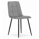 stolica - svijetlo sivi baršun / crne noge x 1