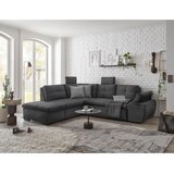CARRYHOME KOTNA SEDEŽNA GARNITURA, mikrovelur siva | Shoptok.si