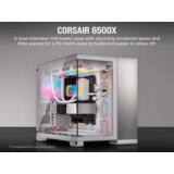 Corsair kućište 6500X mid-tower/dve komore/kaljeno staklo/bez napajanja/bela/saten sivo aluminijum | ePonuda.com