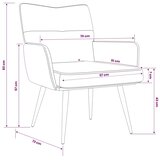  Fotelja Tamnosiva Samtasta tkanina - Tamnosiva | shoptok.hr