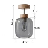 Brilagi LED plafonski luster R GLASS 1xE27/60W/230V Ø 14 cm hrast/dimna siva | Eponuda.com