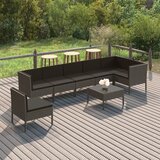 Maison Chic Seti vrtnega pohištva - Vrtna garnitura - Vrtni pohištvo set 8-delna z blazinami poli ratan siva, (21800568) | Shoptok.si