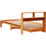  Knjižna postelja brez vzmetnice vošč. rjava 100x200 cm borovina, (21609828) | Shoptok.si