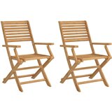 vidaXL Zložljivi vrtni stoli 2 kosa 54,5x61,5x86,5 cm trdna akacija, (21089087) Cene